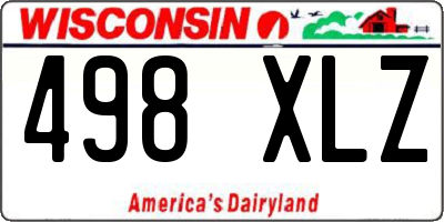WI license plate 498XLZ