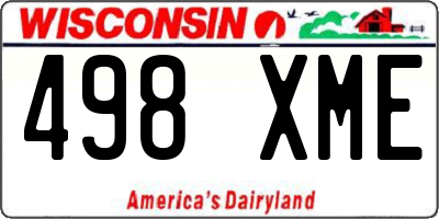 WI license plate 498XME