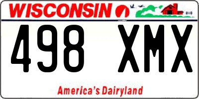 WI license plate 498XMX