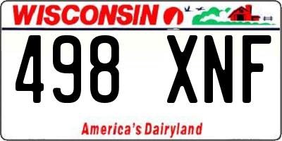 WI license plate 498XNF