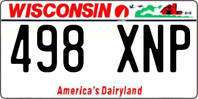 WI license plate 498XNP