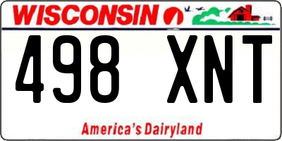 WI license plate 498XNT