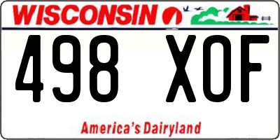WI license plate 498XOF