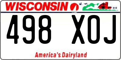 WI license plate 498XOJ