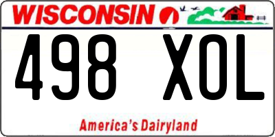 WI license plate 498XOL