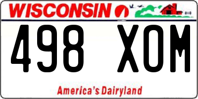 WI license plate 498XOM