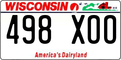 WI license plate 498XOO