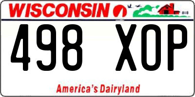 WI license plate 498XOP