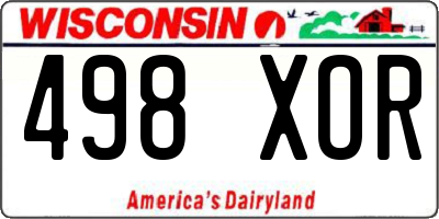 WI license plate 498XOR