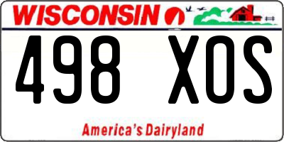 WI license plate 498XOS