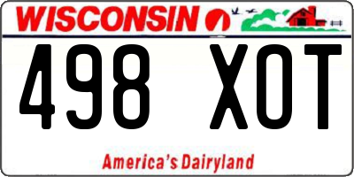 WI license plate 498XOT