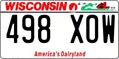 WI license plate 498XOW
