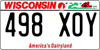 WI license plate 498XOY
