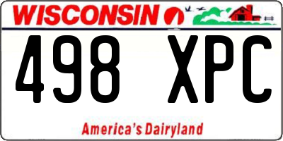 WI license plate 498XPC