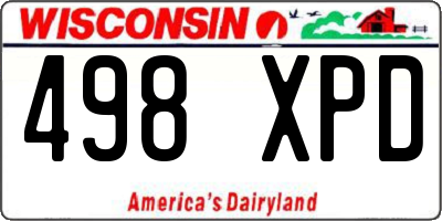 WI license plate 498XPD