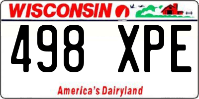 WI license plate 498XPE