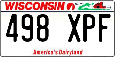 WI license plate 498XPF