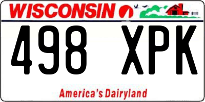 WI license plate 498XPK