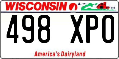 WI license plate 498XPO