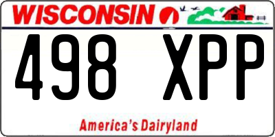 WI license plate 498XPP
