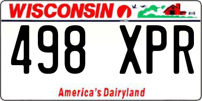 WI license plate 498XPR