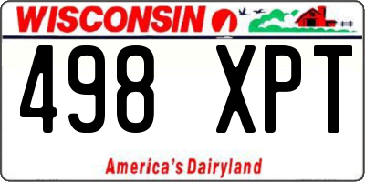 WI license plate 498XPT