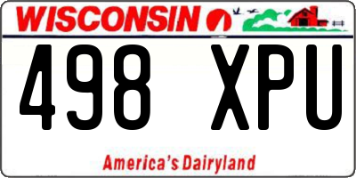 WI license plate 498XPU