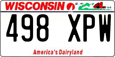 WI license plate 498XPW
