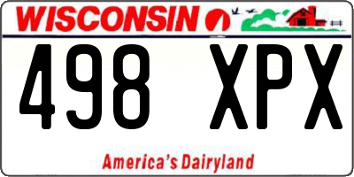WI license plate 498XPX