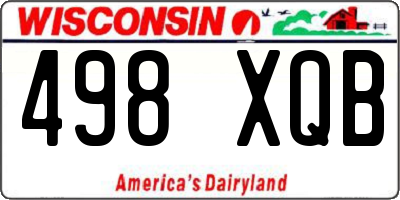 WI license plate 498XQB
