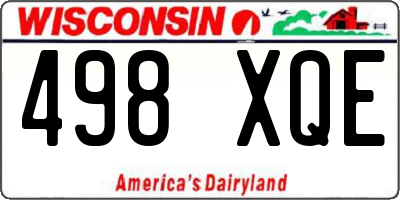 WI license plate 498XQE