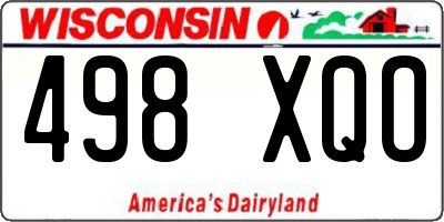 WI license plate 498XQO