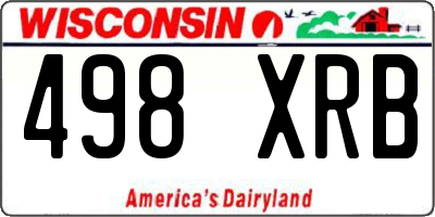 WI license plate 498XRB