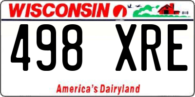 WI license plate 498XRE