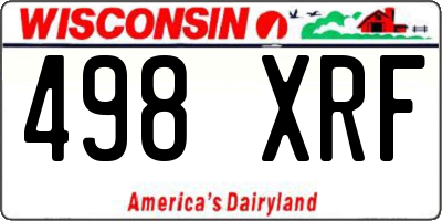 WI license plate 498XRF