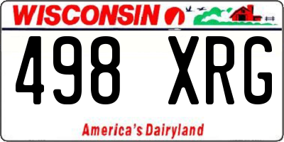 WI license plate 498XRG