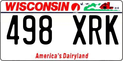 WI license plate 498XRK