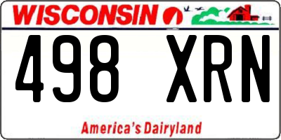 WI license plate 498XRN