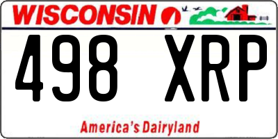 WI license plate 498XRP