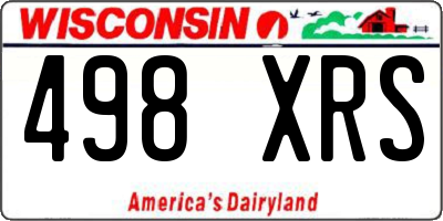 WI license plate 498XRS