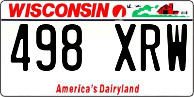 WI license plate 498XRW