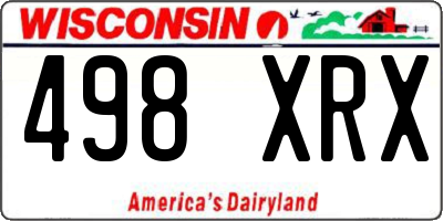 WI license plate 498XRX