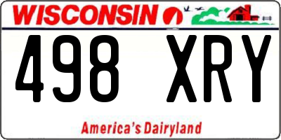 WI license plate 498XRY