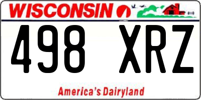 WI license plate 498XRZ