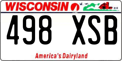 WI license plate 498XSB