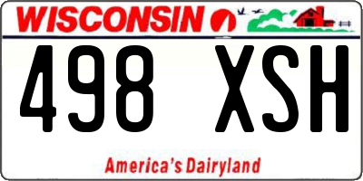 WI license plate 498XSH