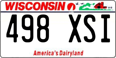 WI license plate 498XSI