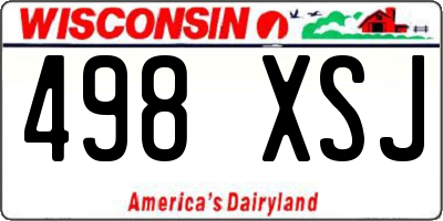 WI license plate 498XSJ