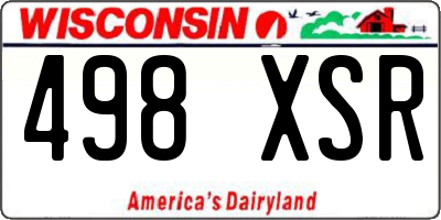 WI license plate 498XSR