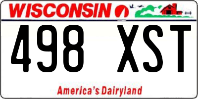 WI license plate 498XST